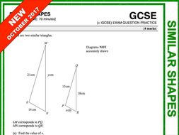 GCSE 9-1 Exam Question Practice (Similar Shapes)