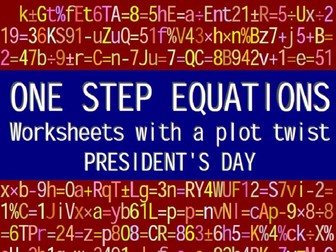 ONE STEP EQUATIONS - PRESIDENT'S DAY