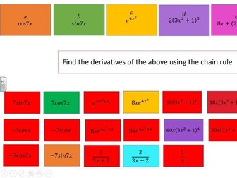 Full Calculus (differentiation) for A level lesson notes + full solutions + match up starters