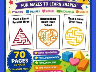 Shape Mazes Worksheets | 70 Printable Shape Recognition Activities for Preschool