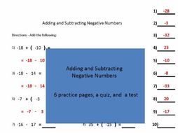 Adding and Subtracting Negative Numbers