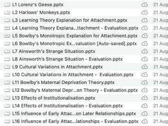 AQA A Level Psychology Attachment Lessons – NEW SPEC (7182)/Teaching from 2025