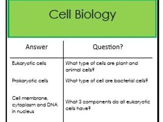 Biology AQA Combined Course revision flashcards