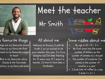Meet the teacher editable template