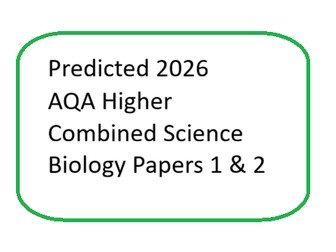 Predicted 2026 AQA Higher Combined Science  Biology paper 1 and 2 DATA ONLY