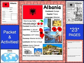 ALBANIA History & Geography, Travel The World Worksheet