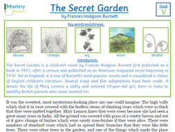 The Secret Garden by Frances Hodgson Burnett Comprehension KS2