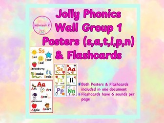 Jolly Phonics Group 1 Posters & Flashcards
