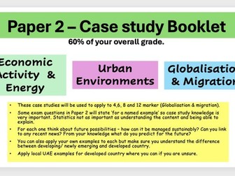 Human geography case study revision booklet