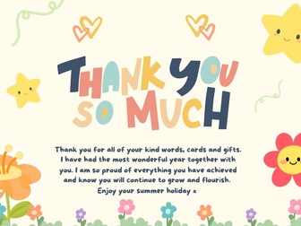 Thank you card - End of year