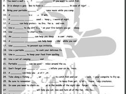 Camping 1 Page BW Worksheet
