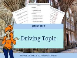 Driving Topic Maths Worksheet Stage 6