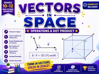 Vectors in Space Worksheets with Answers