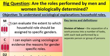 AQA A level Sociology Families and Households Division of labour ...