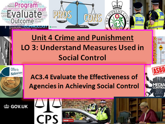 Criminology (NEW SPEC)Unit 4-AC3.4 Evaluate the Effectiveness of Agencies -Lesson & Activities