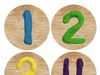 Playdough number cards 1-5