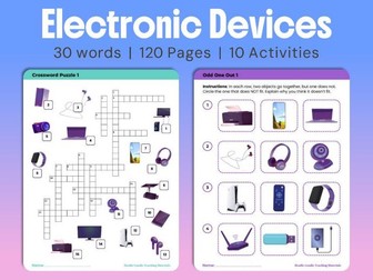 Electronic Devices / Tech Vocabulary | 30 Flashcards & 10 Activities