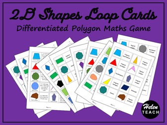 2D Shapes Polygons Loop Cards Game Differentiated