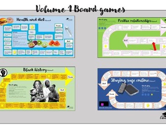 PSHE board games covering 4 current topics
