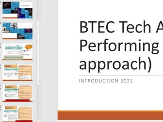 BTEC Tech Award Performing Arts (Dance approach) Introduction to Course Powerpoint