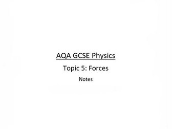 AQA GCSE Physics Revision - Topic 5 - Forces (*RevisionPro*)