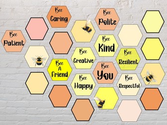 What can I bee? Classroom bumblebee, honeycomb, motivational display
