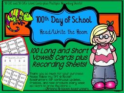 100th Day of School Read and Write the Room
