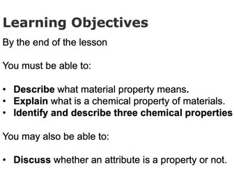 Material properties - Chemical properties