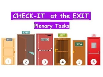 Plenary Exit Tickets for all subjects
