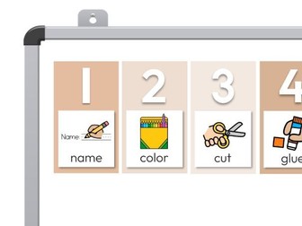 B+W NEUTRALS Classroom Management Visual Instruction Cards
