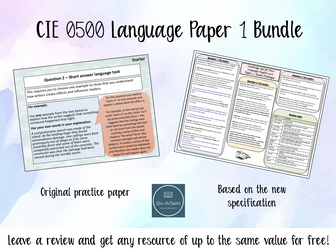 Cambridge IGCSE 0500 English Language Paper 1 Bundle