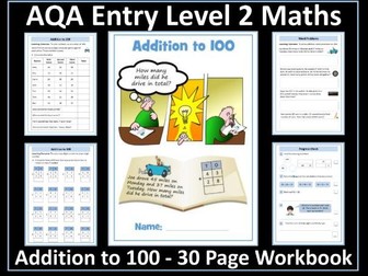 Addition to 100 -  AQA Entry Level 2 Maths