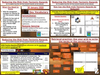 Tectonic Hazards: Reducing the Risk From Tectonic Hazards
