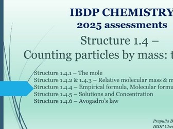 IBDP 2025 chemistry -1.4 - The Moles - Counting the mass