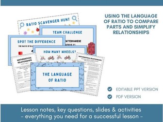 The Language of Ratio | Simplifying Ratio | Lesson Notes, Slides & Activities