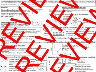 AQA physics Alevel Electric Potential Knowledge Organiser