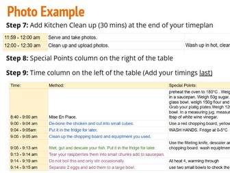 How to create a Timeplan - GCSE Food & Child Development