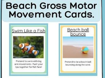 Beach-Themed Movement Cards | 2–5 Years | Montessori-Inspired Gross Motor & Sensory Play