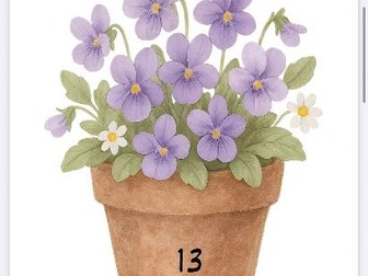 Numbered Flowers in Plant Pots 11-20