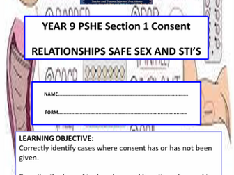 YEAR 9 PSHE/RSE SAFE SEX, CONTRACEPTION AND STI's