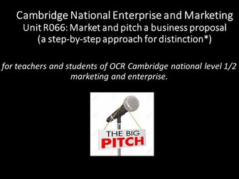 Unit R066: Market and pitch a business proposal  (Cambridge National Enterprise and Marketing )