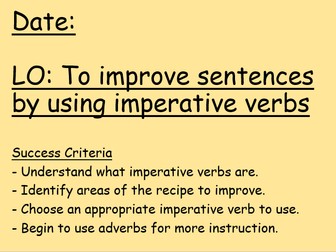 Imperative Verbs Lesson KS2