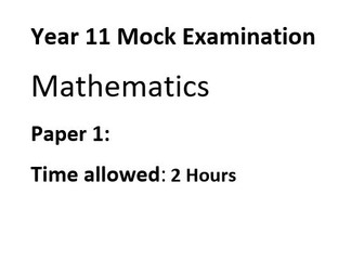 IGCSE Maths Year 11 Mock Paper 1 & 2
