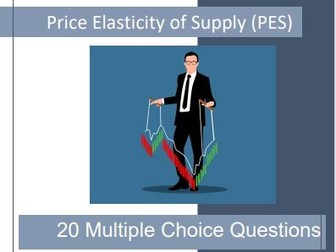 Price Elasticity of Supply (PES) - 20 Multiple Choice Questions for Economics