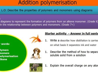 GCSE AQA C11 Polymers Powerpoints, exam questions and activities