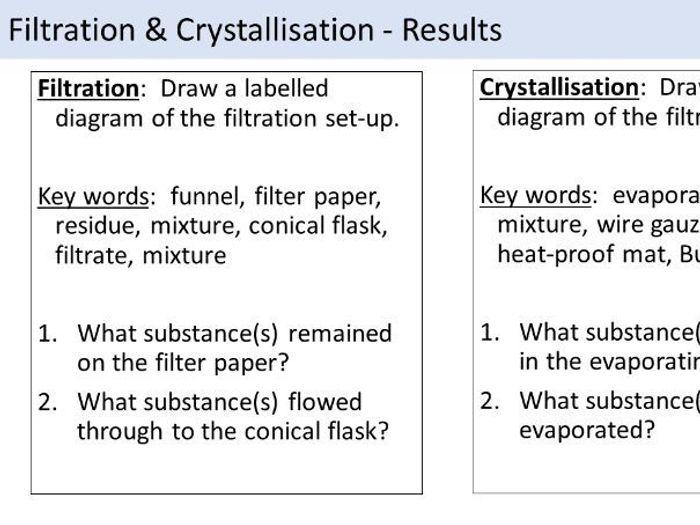 Lesson Filtration And Crystallisation Edexcel 9-1 GCSE | Teaching Resources