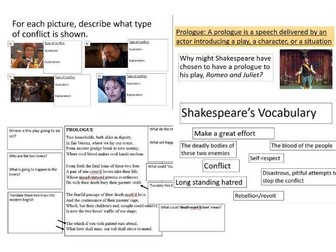 Romeo and Juliet Prologue Lesson (linked to theme of conflict)