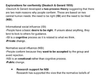 AQA A-Level Psychology Social Influence Notes