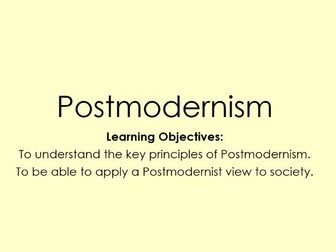 AQA A Level Sociology - Theory & Methods - Introduction to Postmodernism