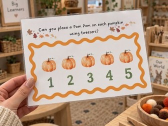 Pumpkin Pom Pom Counting Funky Fingers